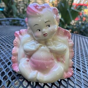 Charming Hull pottery baby girl planter